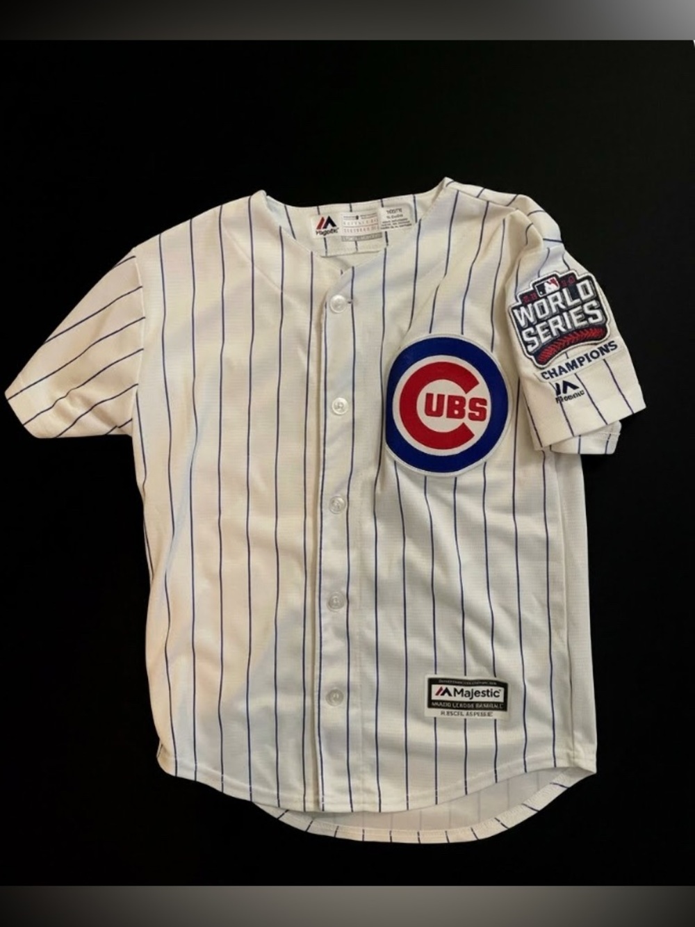 Majestic Chicago Cubs 2016 World Series Champions Youth Jersey Blank. Size small